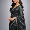 Black Elegant Saree with Golden Stone Work