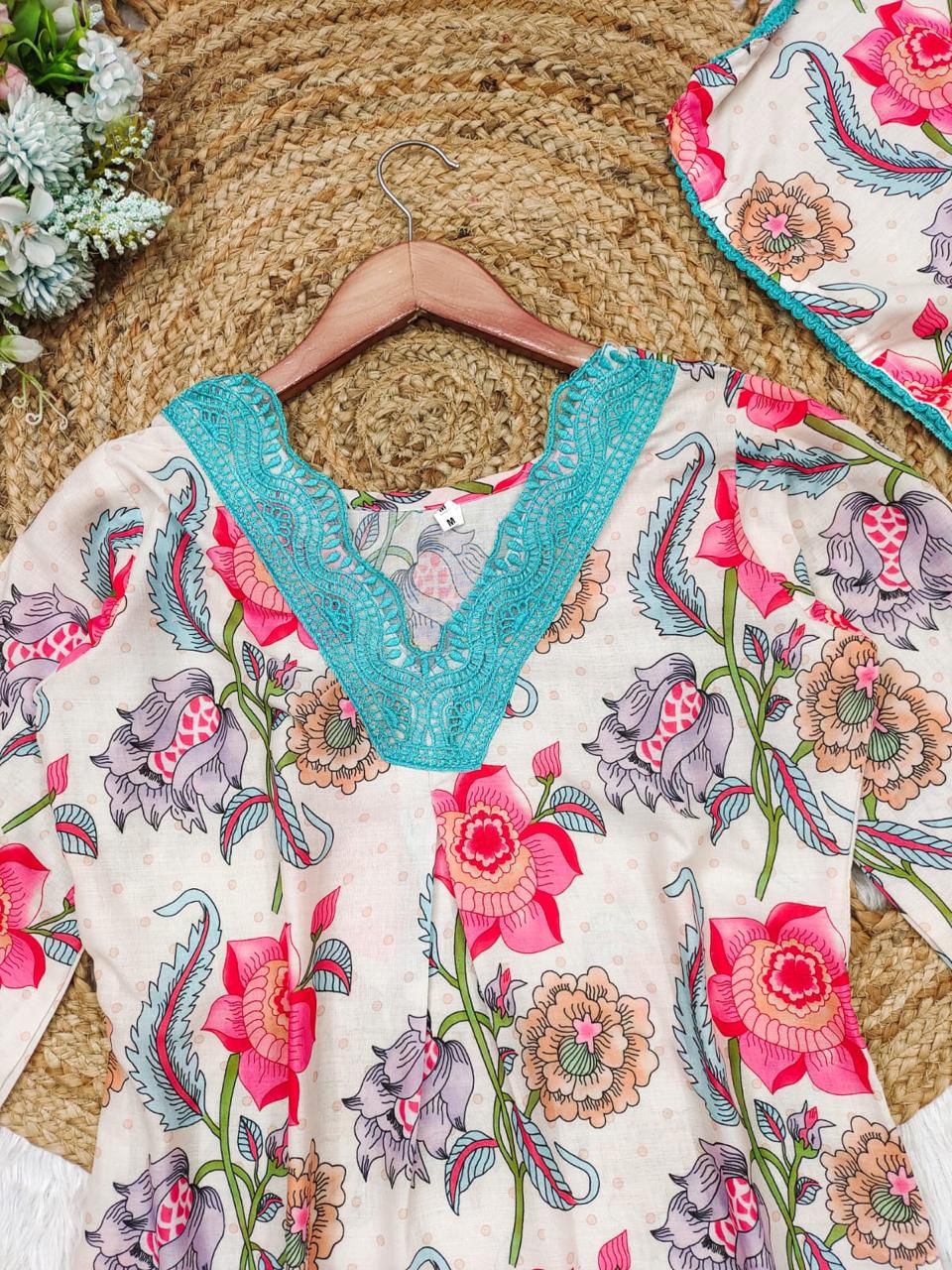 Embrace elegance with our abstract floral Suit Set