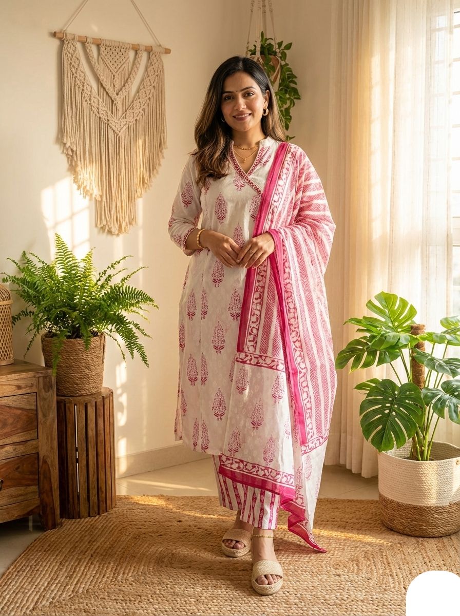 Designer Fine Cotton Suit set