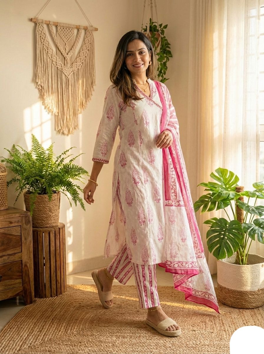 Designer Fine Cotton Suit set
