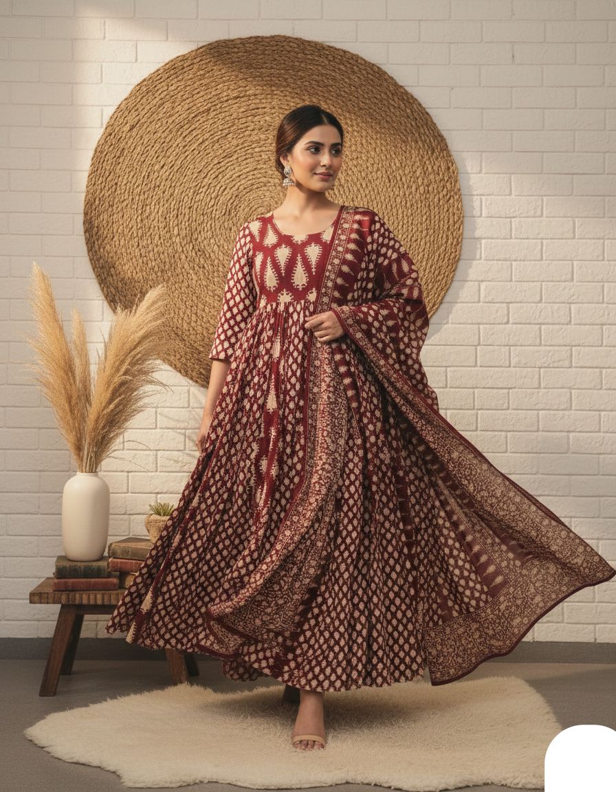 New Anarkali Heavy Cool Cotton Set