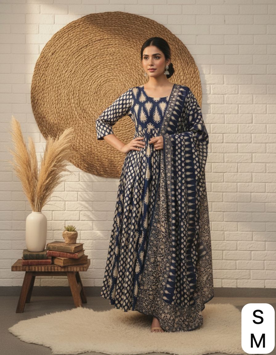 New Anarkali Heavy Cool Cotton Set