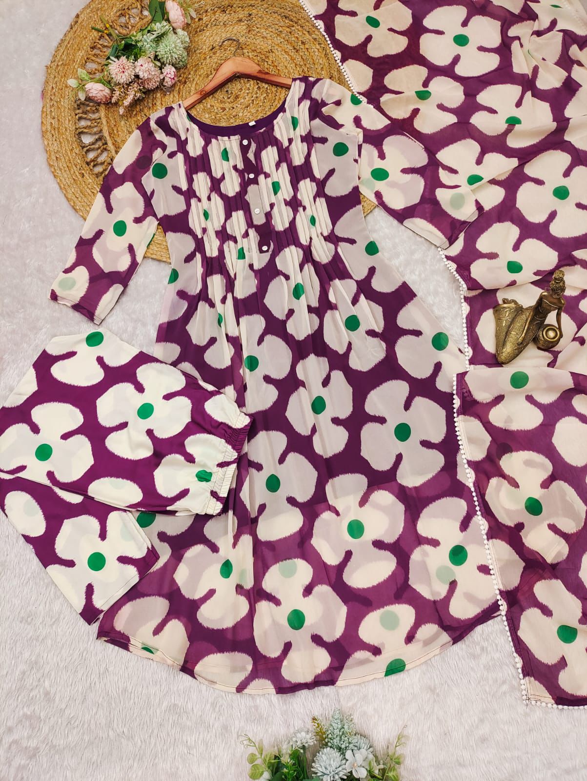 Anarkali Gown Dupatta with pent