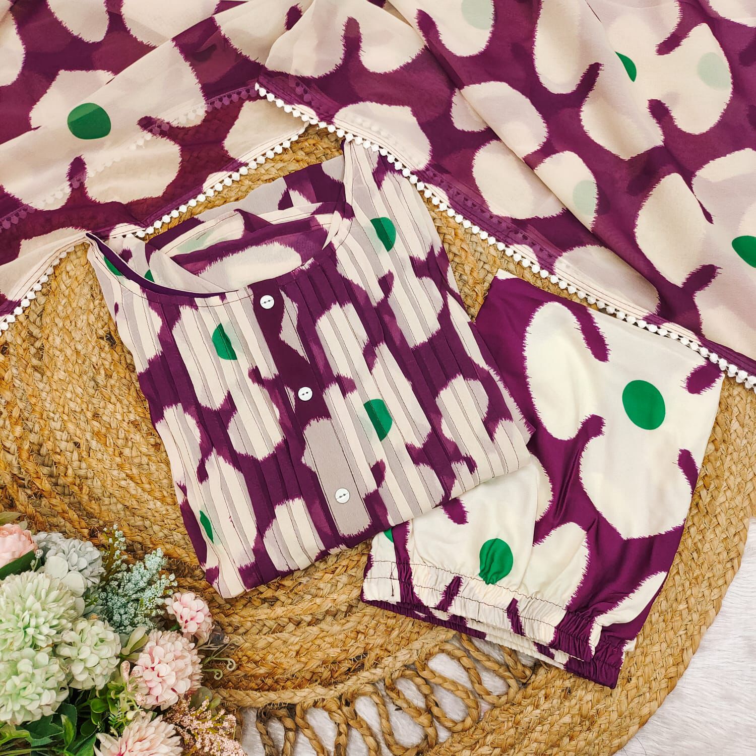 Anarkali Gown Dupatta with pent