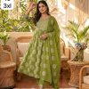 Olive Beutiful Duppta Full 3 Piece Set