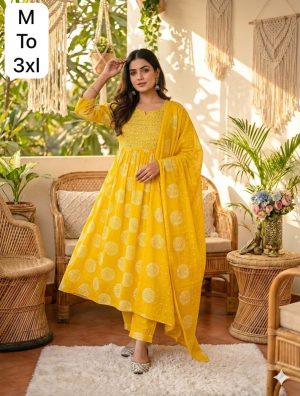 Mustard Beutiful Duppta Full 3 Piece Set