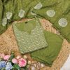 Olive Beutiful Duppta Full 3 Piece Set
