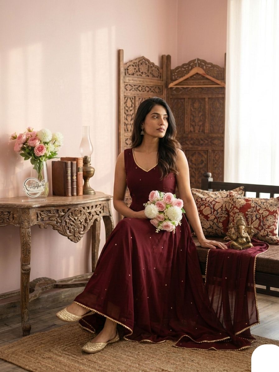 Anarkali  Gown With Dupatta