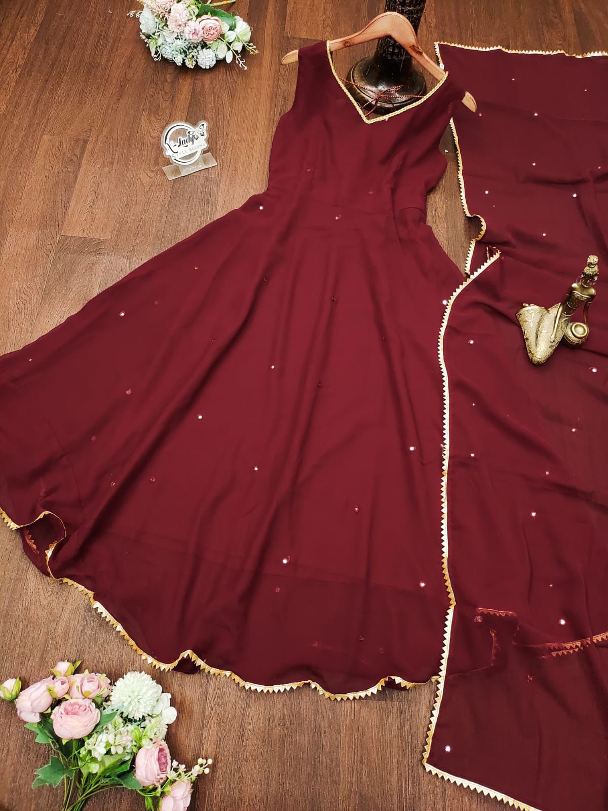 Anarkali  Gown With Dupatta