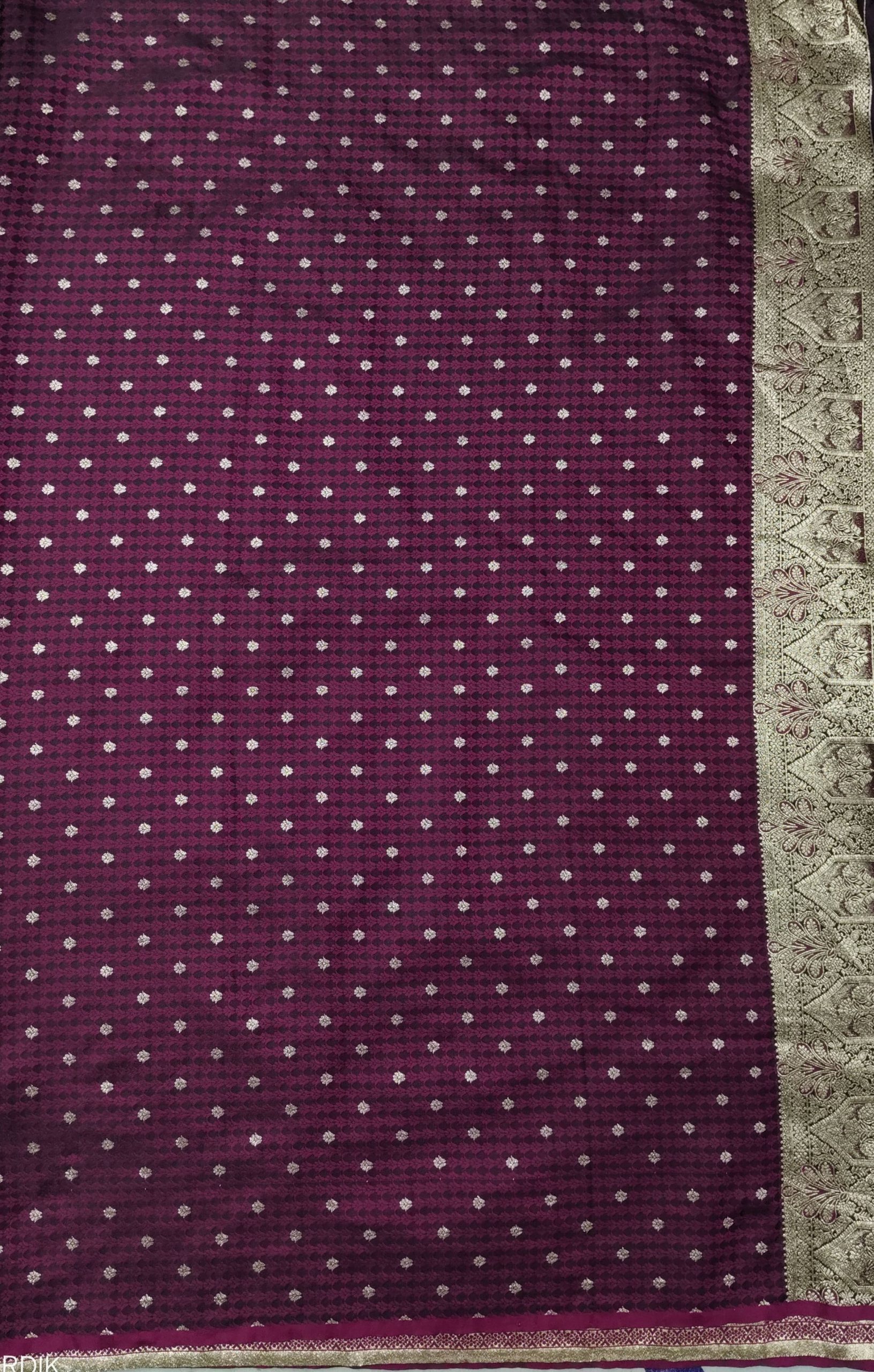 Wine Brown Banarasi Silk Saree