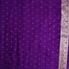 Royal Purple Banarasi Silk Saree with Elephant Border