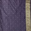 Dusty Purple Banarasi Silk Saree with Blue Border