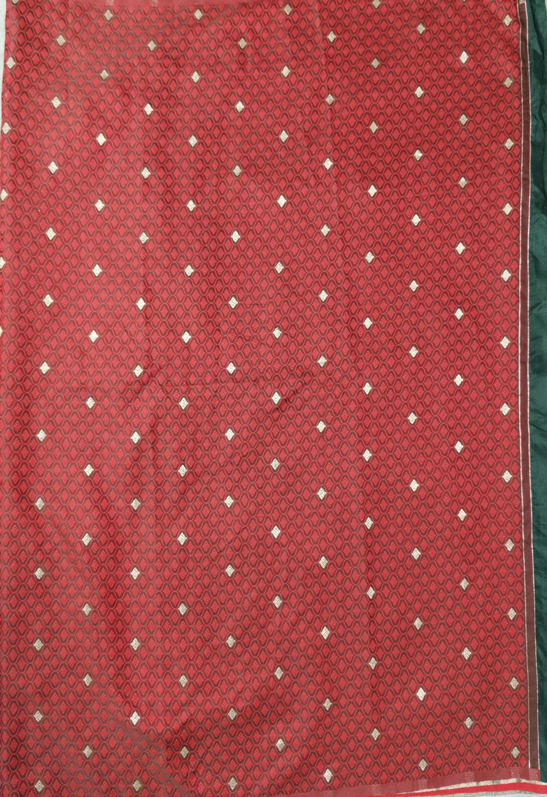 Crimson Red Banarasi Silk Saree