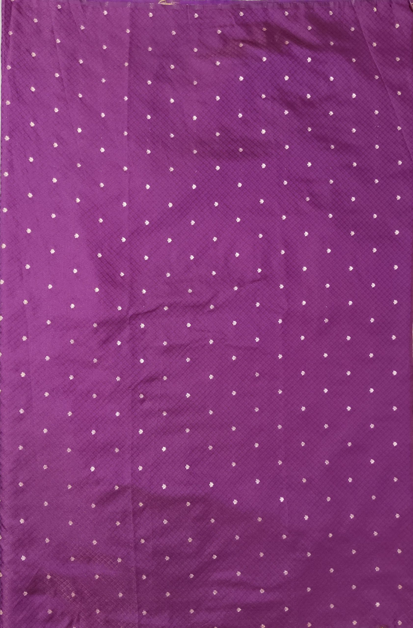 Plum Purple Banarasi Silk Saree with Multicolor Buti