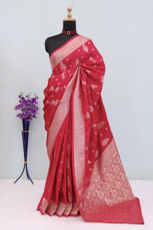 Rani Pink Banarasi Silk Saree