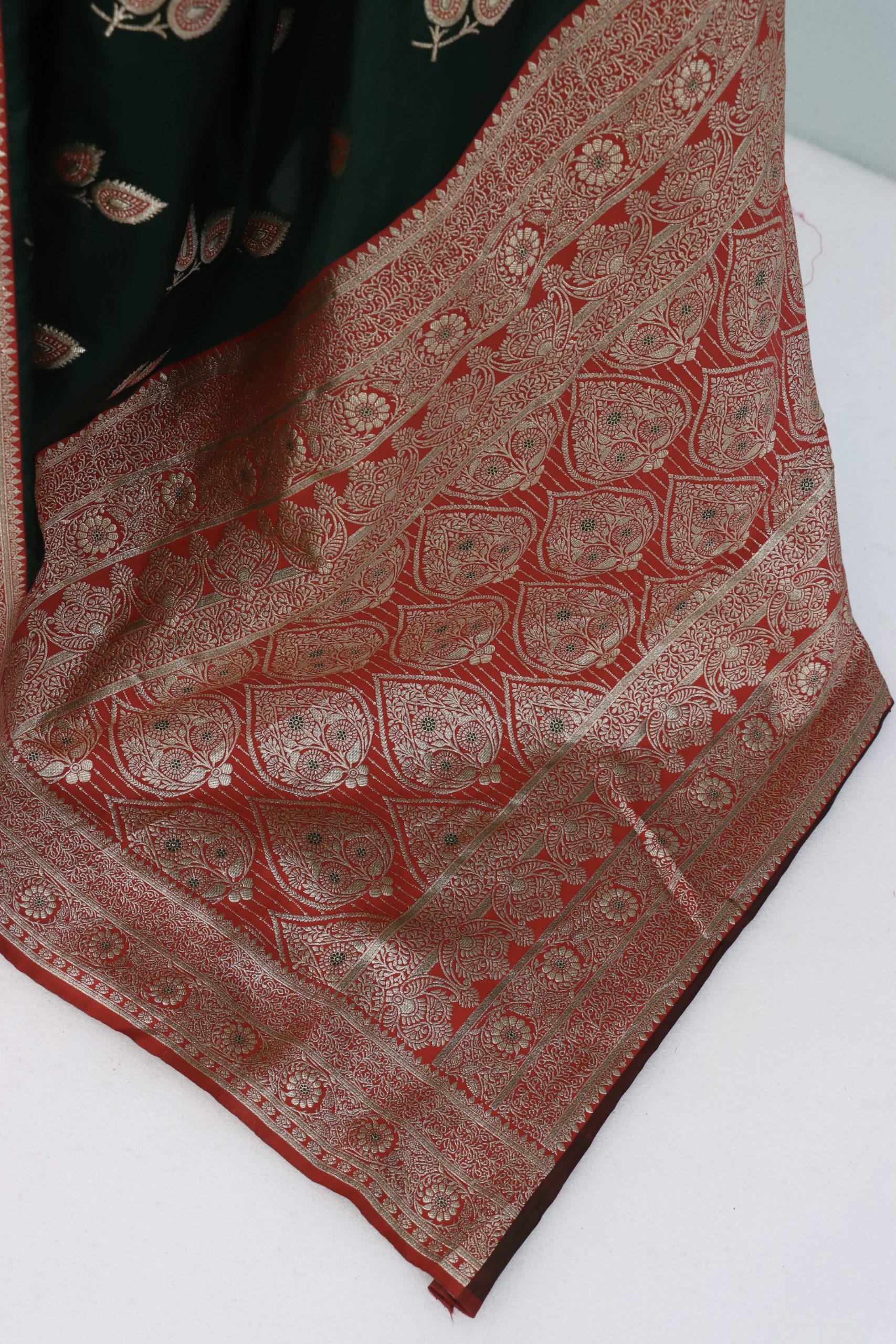 Crimson Red Banarasi Silk Saree