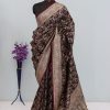 Wine Brown Banarasi Silk Saree