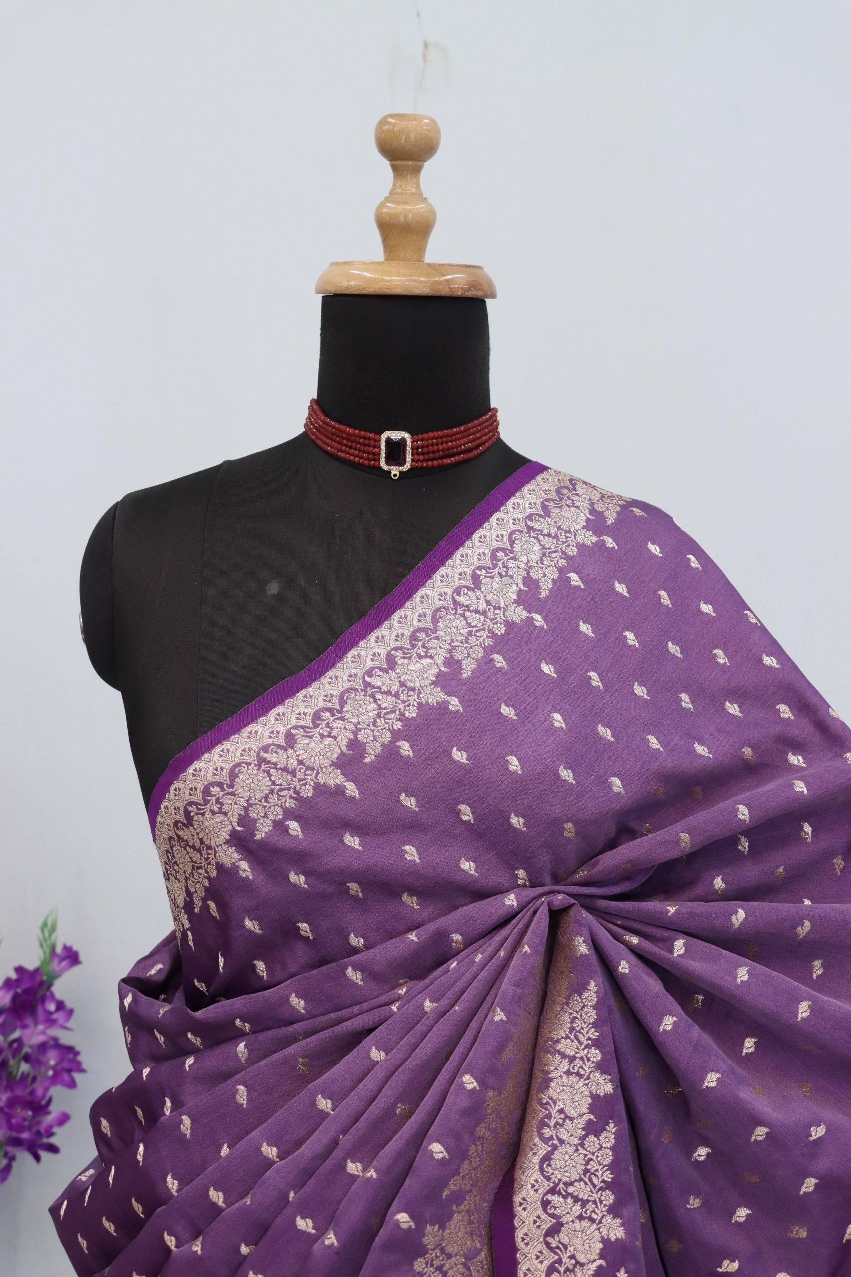 Royal Purple Banarasi Silk Saree