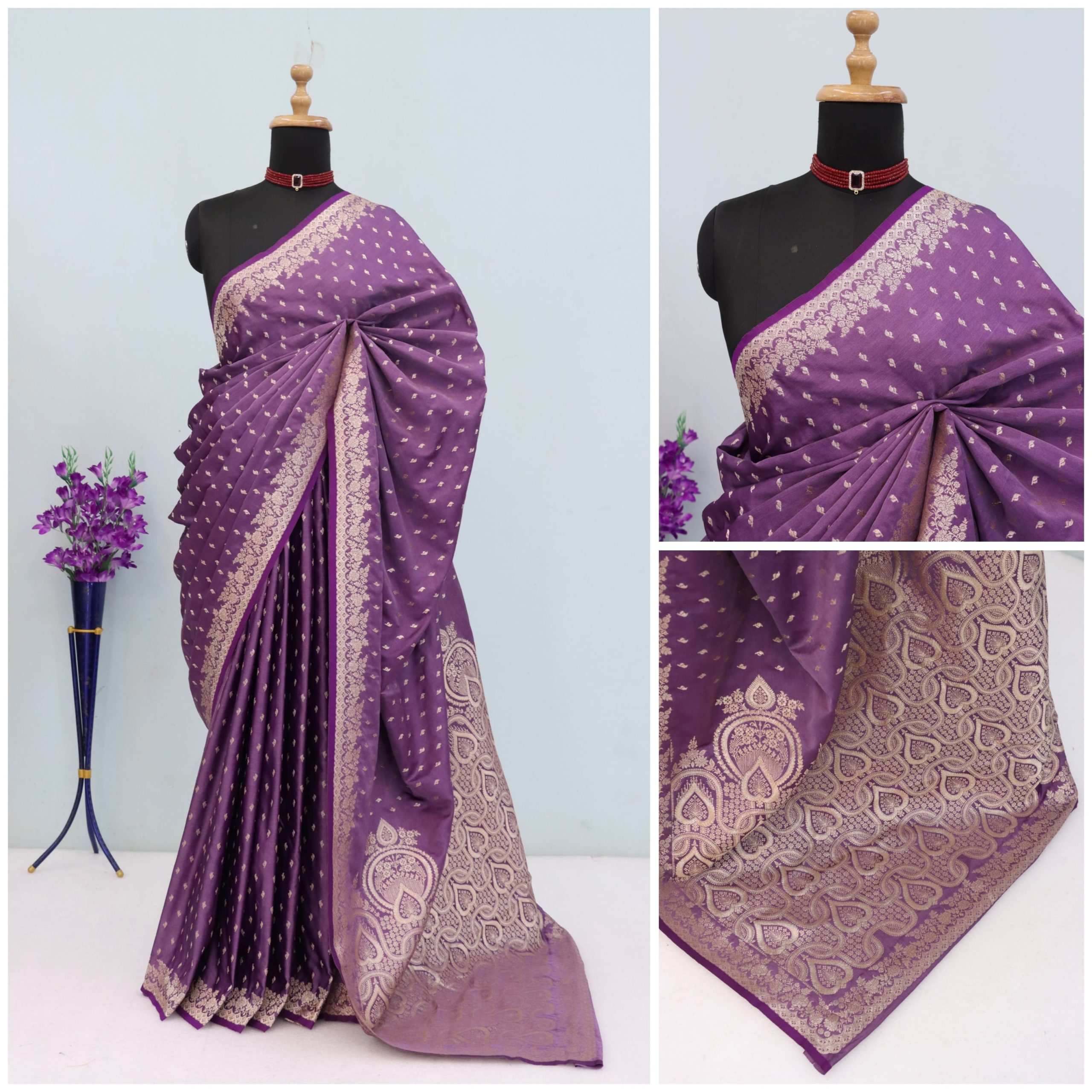 Royal Purple Banarasi Silk Saree
