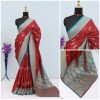 Rust Red Banarasi Silk Saree